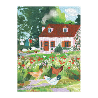 Cottage Wildflowers + Chickens 1000 Piece Puzzle