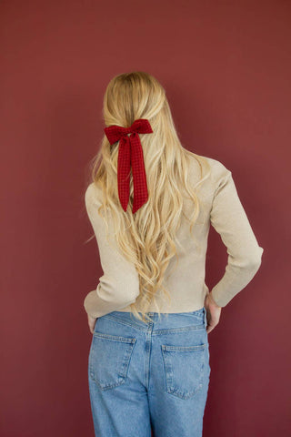 Red Bow Barrette