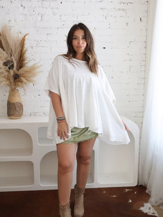 Lainey Satin Skort - Matcha