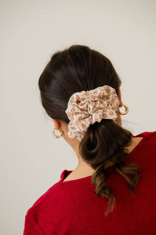 Jumbo Vintage Red Design Scrunchie