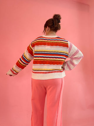POL Multi Colored Striped Sweater