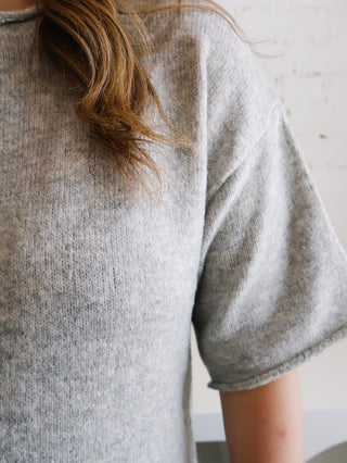 Hayes Quarter Sleeve Button Up Sweater - Heather Grey