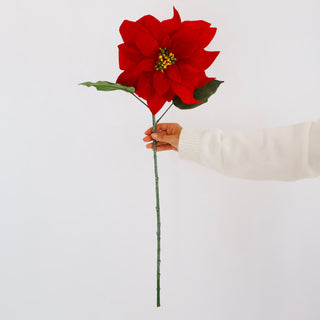 Faux Poinsettia Stem