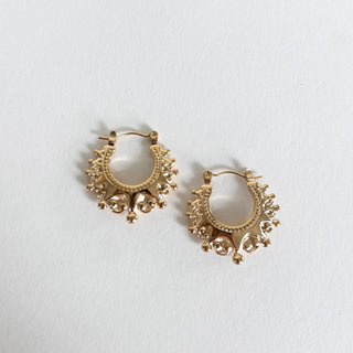 Marigold Lace Hoop Earrings