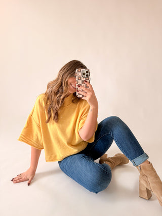 Maddie Short Sleeve Sweater - Yellow