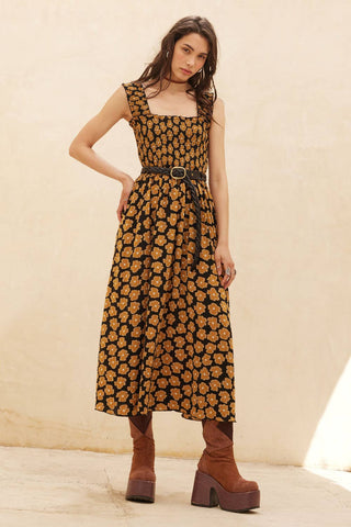 Marigold Smocked Midi Dress (two colors)
