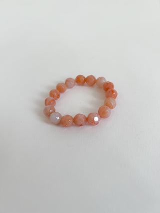 Orange and Cream Beaded Bracelet