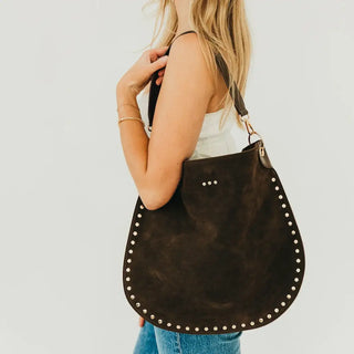 Jovi Rivet Hobo Bag - Chocolate Brown