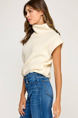 The Elle Sleeveless Turtleneck Sweater