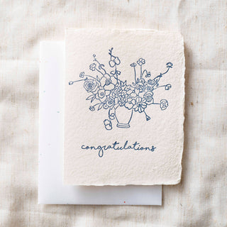 Congratulations Floral Bouquet Card + Envelope