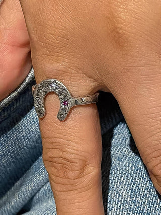 Sparrow Silver Celestial Horseshoe Ring