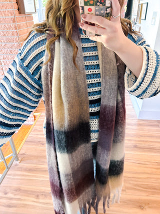 Oversized Scarf - Brown
