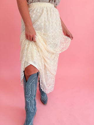Ivory Lace Tiered Skirt