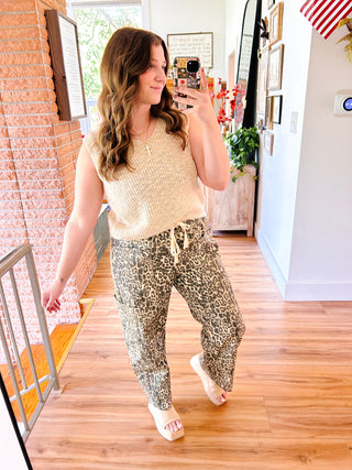 Leopard Print Cargo Pants
