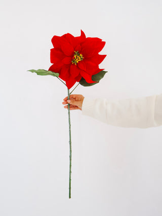 Faux Poinsettia Stem