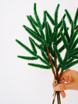 14" Faux Evergreen Stem