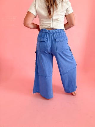 Juno Soft Cargo Pants - Blue