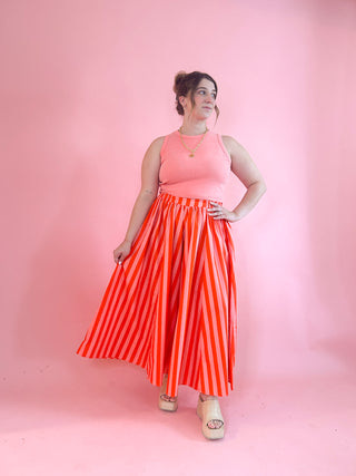 So Peachy Striped Culottes Pant
