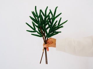 14" Faux Evergreen Stem
