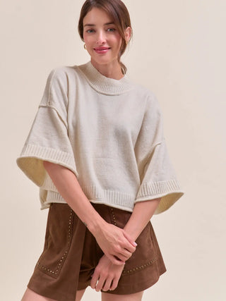Maddie Short Sleeve Sweater - Ivory