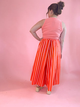 So Peachy Striped Culottes Pant