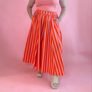 So Peachy Striped Culottes Pant
