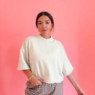 Maddie Short Sleeve Sweater - Ivory