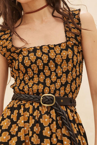 Marigold Smocked Midi Dress (two colors)