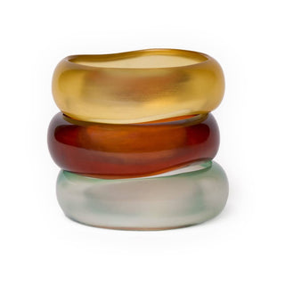 Esther Resin Bangle Set Of 3: Citron, Sage, + Brown