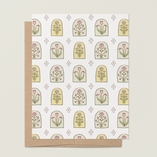 Window Boxes Blank Greeting Card