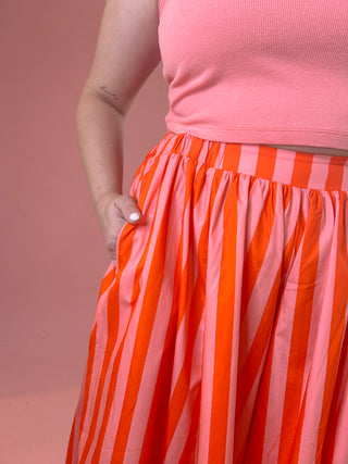 So Peachy Striped Culottes Pant
