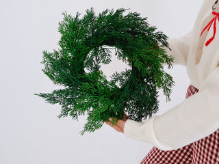 Small Faux Cedar Evergreen Wreath