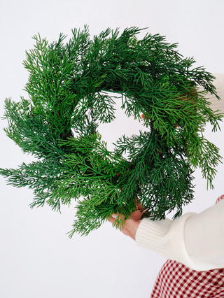 Small Faux Cedar Evergreen Wreath