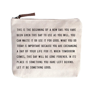 Canvas Zip Bag - This Is the Beginning