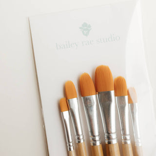 Filbert Watercolor Brush Set - 6 Piece