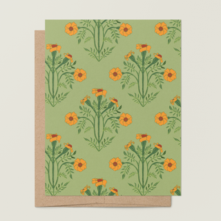 French Marigold Blank Greeting Card