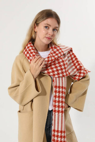 Rust Houndstooth Scarf