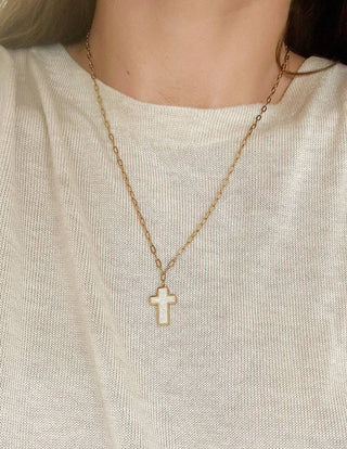 White Cross Necklace