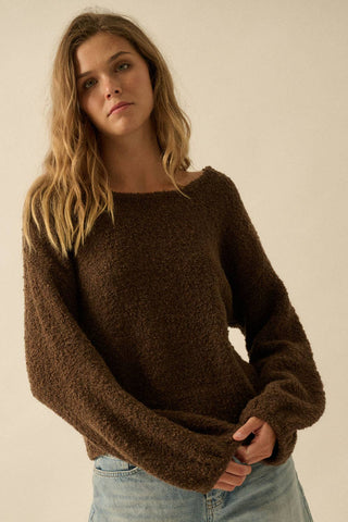 Mocha Bubble Sleeve Sweater