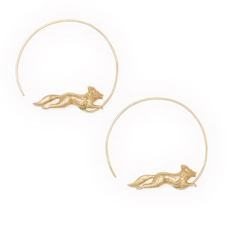 Felicity Fox Hoop Earrings Brass