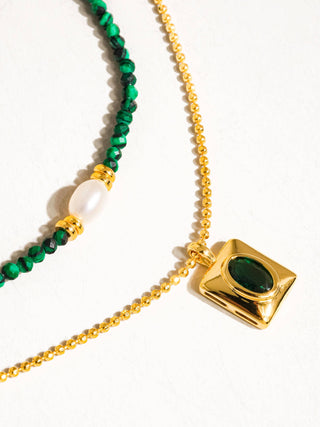 Ondine Green Beaded Layer Necklace