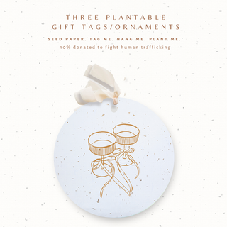 FINAL SALE Champagne Plantable Seed Gift Tags - Set of 3