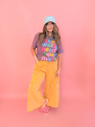 Juno Soft Cargo Pants - Yellow