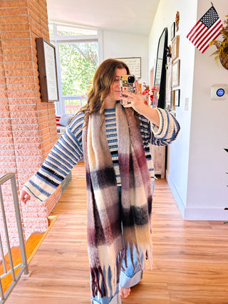 Oversized Scarf - Brown