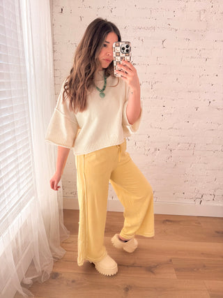Maddie Short Sleeve Sweater - Ivory