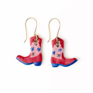 Cowgirl Boot Ceramic Earrings