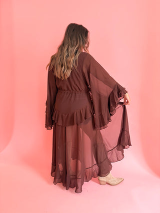 Draped Long Sleeve Duster