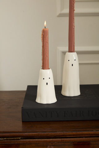 Ceramic Ghost Taper Candle Holder Single