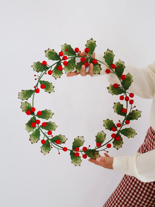 Heirloom Holly Metal Wreath *online exclusive*