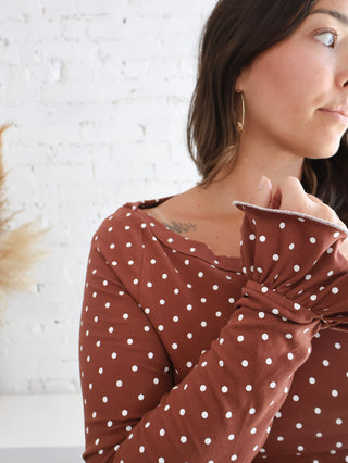 Maize Polka Dot Long Sleeve Top